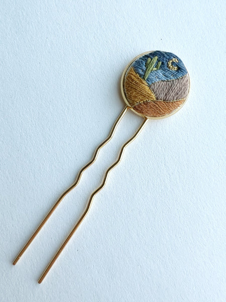 Dainty Hand Embroidered Hair Pin