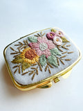 Hand Embroidered Pillbox