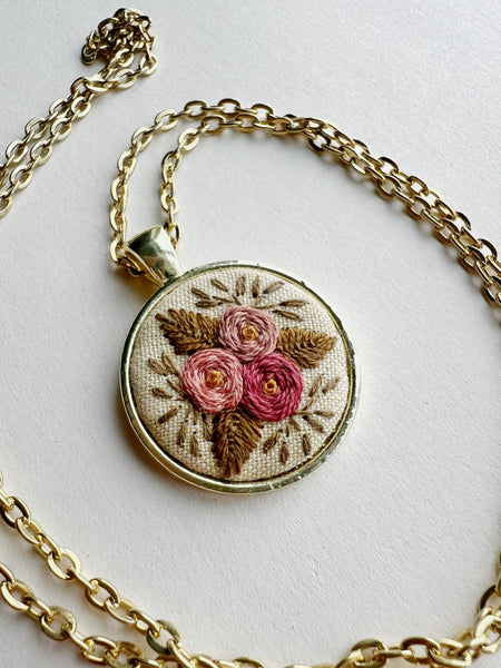 Hand Embroidered Pendant