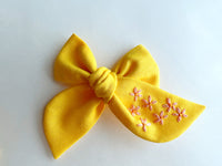 Hand Embroidered Bow - Chunky - Spring Floral