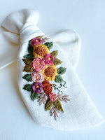 Hand Embroidered Bow - Chunky Floral