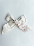 Large Hand Tied Bow - Candy Canes