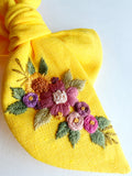 Hand Embroidered Bow - Chunky - Spring Floral