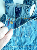 Hand Embroidered Denim Overalls - Gap - size 4T