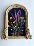 Hand Embroidered Framed Wildflowers