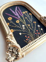 Hand Embroidered Framed Wildflowers