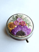 Tiny Hand Embroidered Pillbox