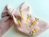 Hand Embroidered Bow - Chunky - Carrots