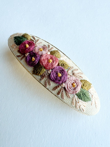 Hand Embroidered Barrette