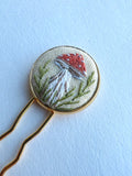 Dainty Hand Embroidered Hair Pin