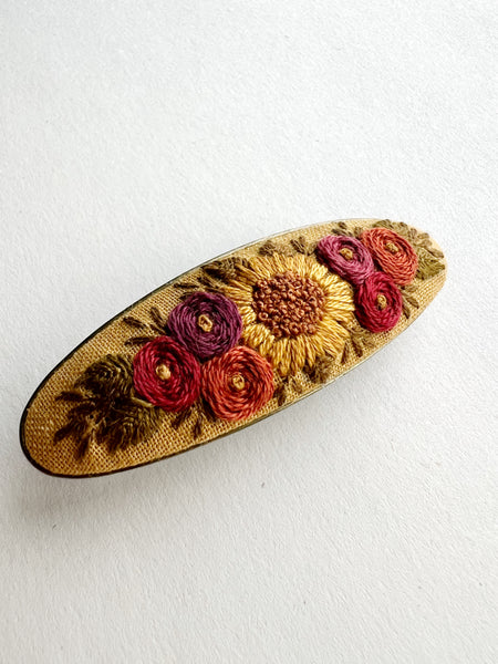 Hand Embroidered Barrette