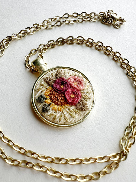 Hand Embroidered Pendant