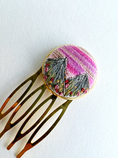 Hand Embroidered Hair Comb