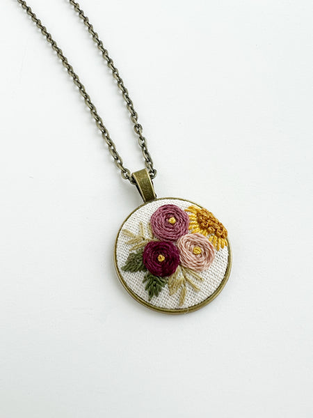 Hand Embroidered Pendant