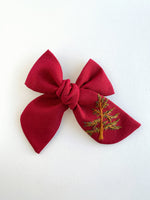 Hand Embroidered Bow - Chunky - Pine Tree