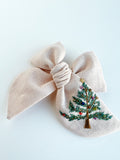 Hand Embroidered Bow - Chunky - Light Pink - Christmas Tree