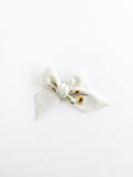 Hand Embroidered Floral- Large Hand Tied Bow