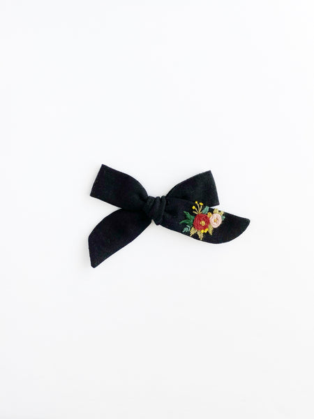 Hand Embroidered Floral Bunch - School Girl Bow