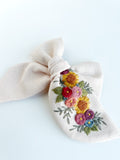 Hand Embroidered Bow - Chunky - Light Pink - Floral Bunch
