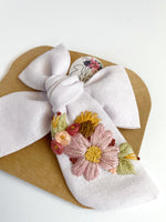 RTS Hand Embroidered Bow - Chunky - Floral Bunch on Alligator Clip