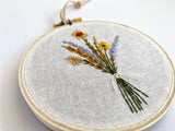 Hand Embroidered 4inch Hoop - Wildflower Bouquet