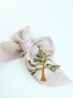 Hand Embroidered Bow - Chunky - Light Pink - Christmas Tree