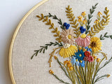Hand Embroidered 8inch Hoop - Wildflowers