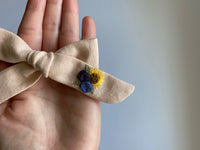 Hand Embroidered Rose & Sunflower Bunch - School Girl Bow