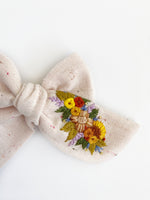 Hand Embroidered Bow - Chunky - Confetti - Floral Bunch