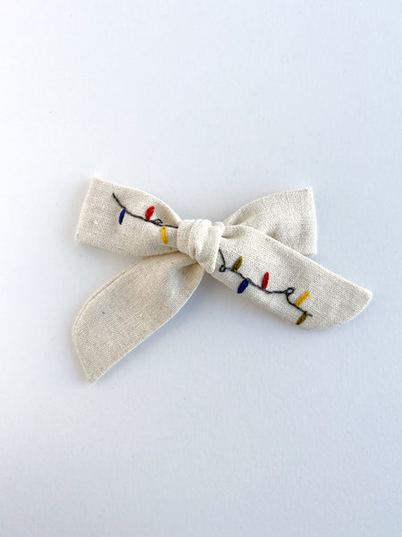 Hand Embroidered Bow - School Girl - Lights