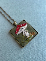 Large Hand Embroidered Pendant