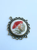 PENDANT ONLY, no chain - Hand Embroidered Pendant