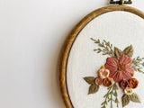 Hand Embroidered 5inch Hoop - Bright Floral Bunch