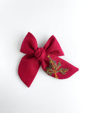Hand Embroidered Bow - Chunky - Christmas Tree (w/bead & sequin detail)