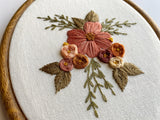 Hand Embroidered 5inch Hoop - Bright Floral Bunch