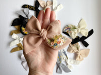 Hand Embroidered Rose Bunch - Chunky Bow