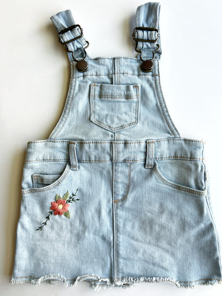 Hand Embroidered Denim Overall Dress - Old Navy - size 12-18 months