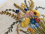 Hand Embroidered 8inch Hoop - Wildflowers