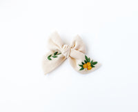 Hand Embroidered Bow - Chunky - Pale Pink - Citrus