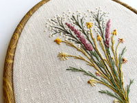 Hand Embroidered 6inch Hoop - Wildflowers