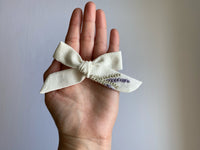 Hand Embroidered Lavender - School Girl Bow