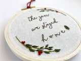 Hand Embroidered 4inch Hoop - The Year We Stayed Home