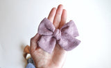 Purple Embroidered Bow, Children's Hair Accessories, Hair Bows